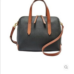 Fossil Sydney Faux Leather Satchel Bag; Zipper,
10" L x 5.75" W x 8" H